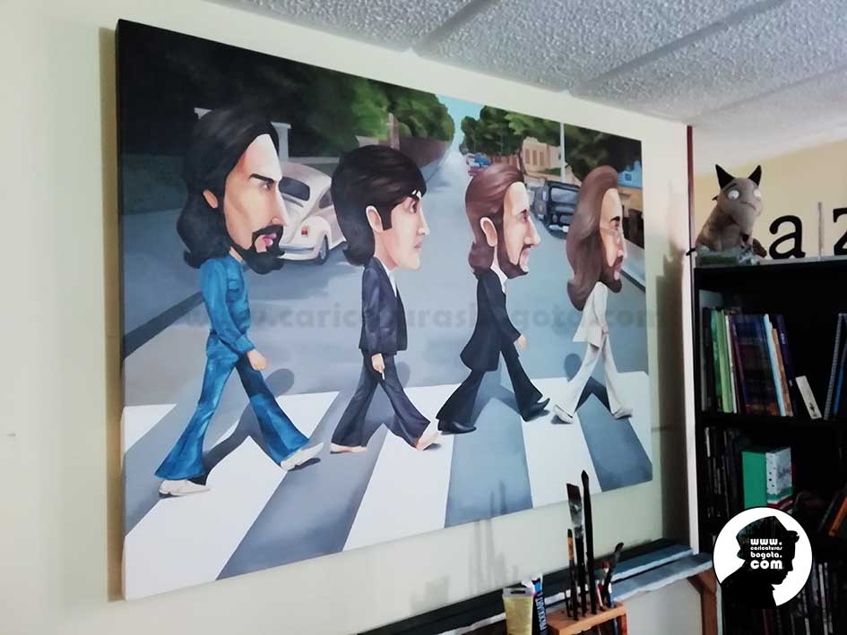 The-Beatles-caricatura-lienzo